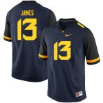 Men's West Virginia Mountaineers NCAA #13 Sam James Navy Authentic Nike Stitched College Football Jersey CZ15A42KM